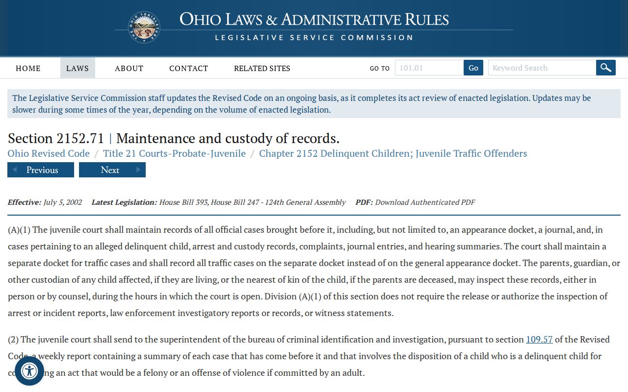 Wyandot County case lookup juvenile court record access rule