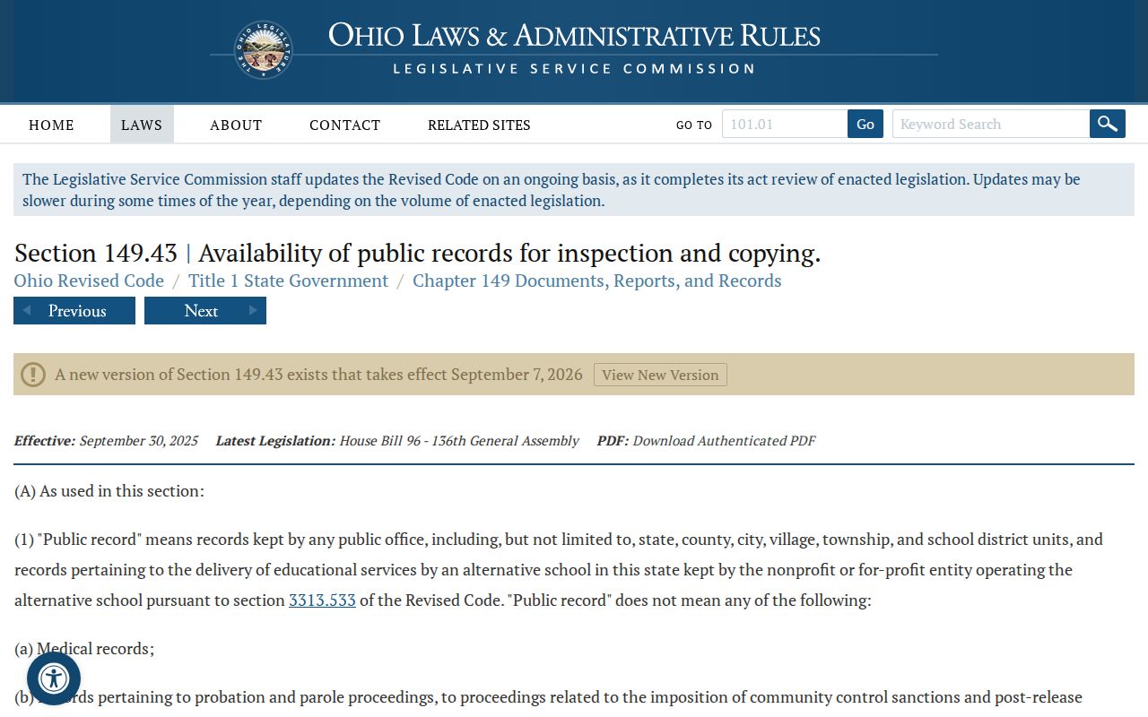 Wyandot County court records Ohio public records law