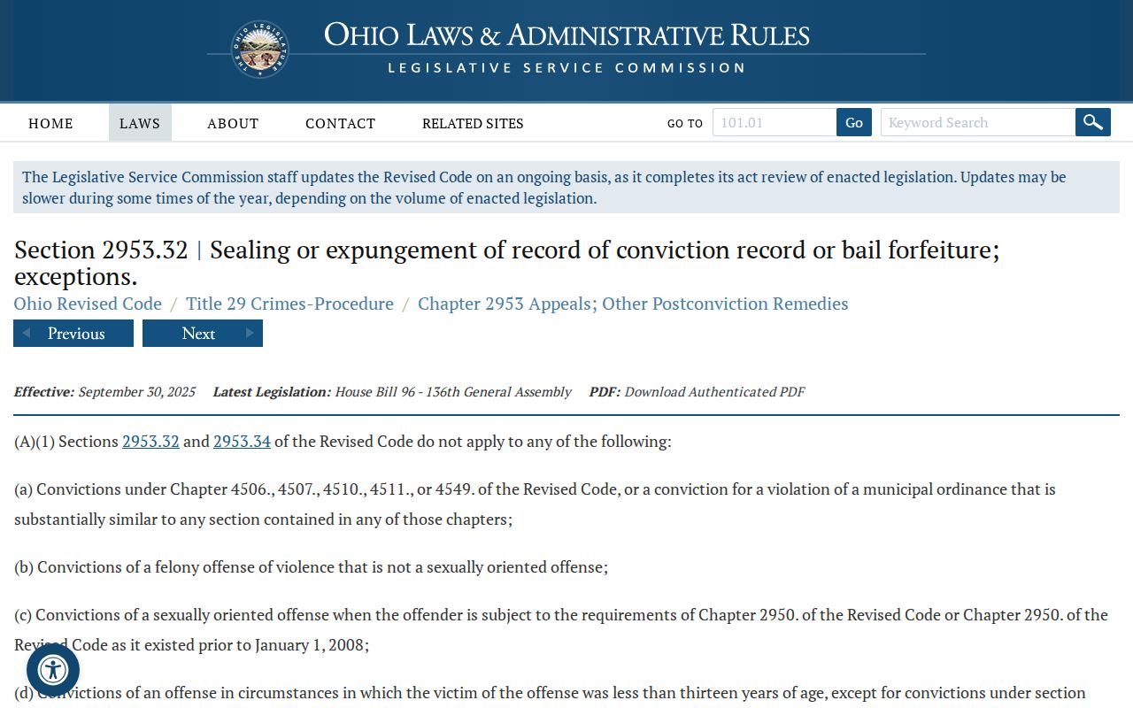 Wyandot County criminal docket sealing and expungement rule source