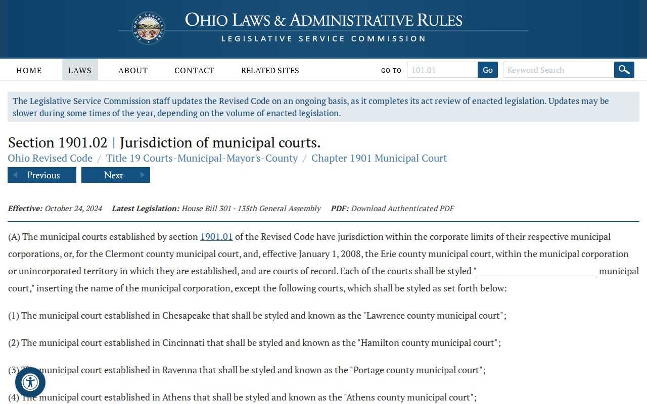 Wyandot County traffic court records and Municipal Court jurisdiction